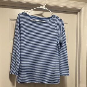 Vineyard Vines Nautical Blue and White Long Sleeve Top